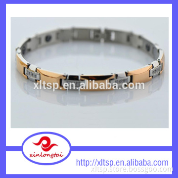Charming women bracelet jewelry 316 stainless steel link bracelet+magnetic+zircon